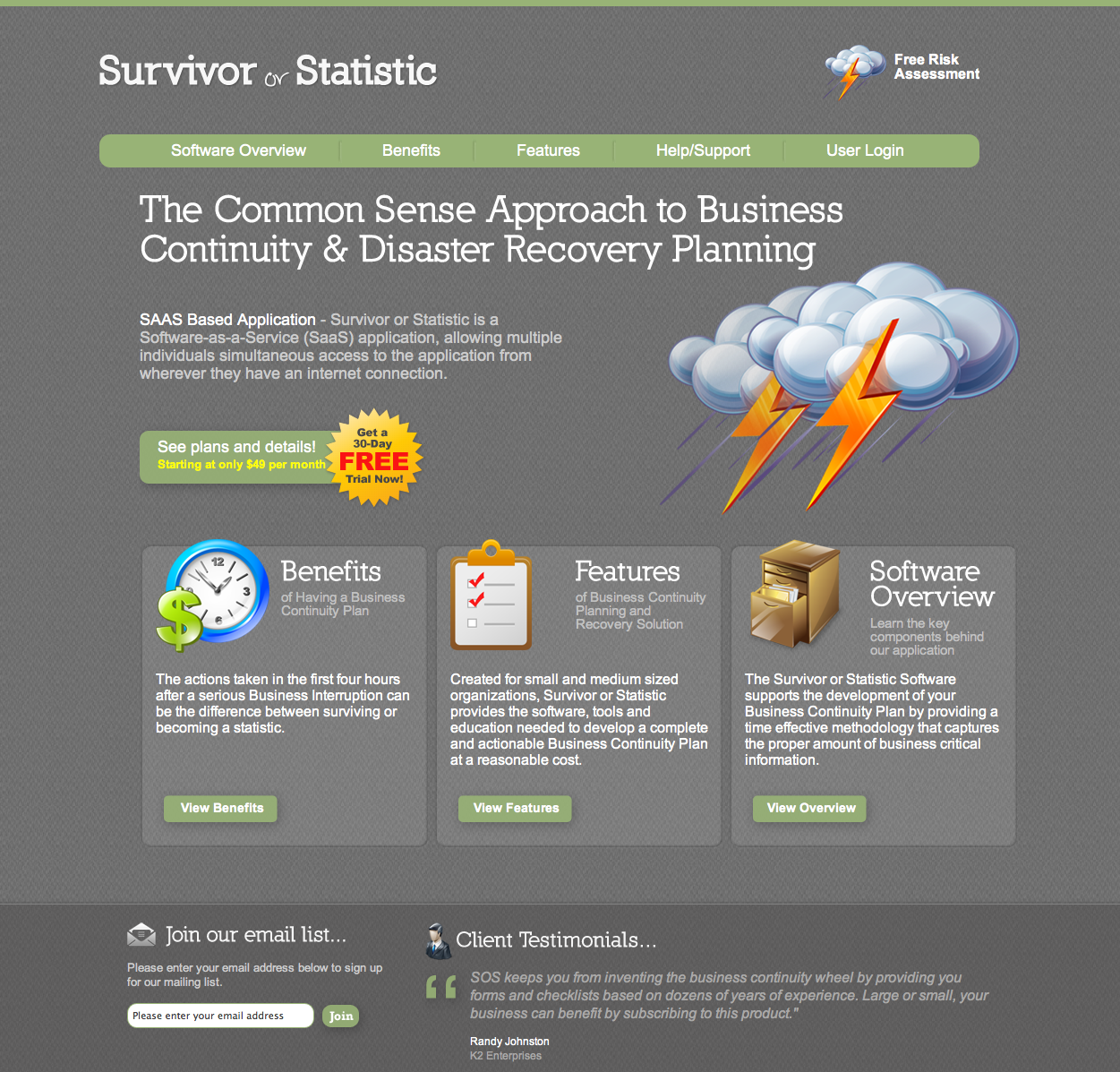 Business continuity software tools