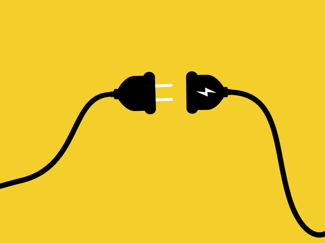 Electrical plugs and sockets. Connection and Disconnection Concept vector illustration