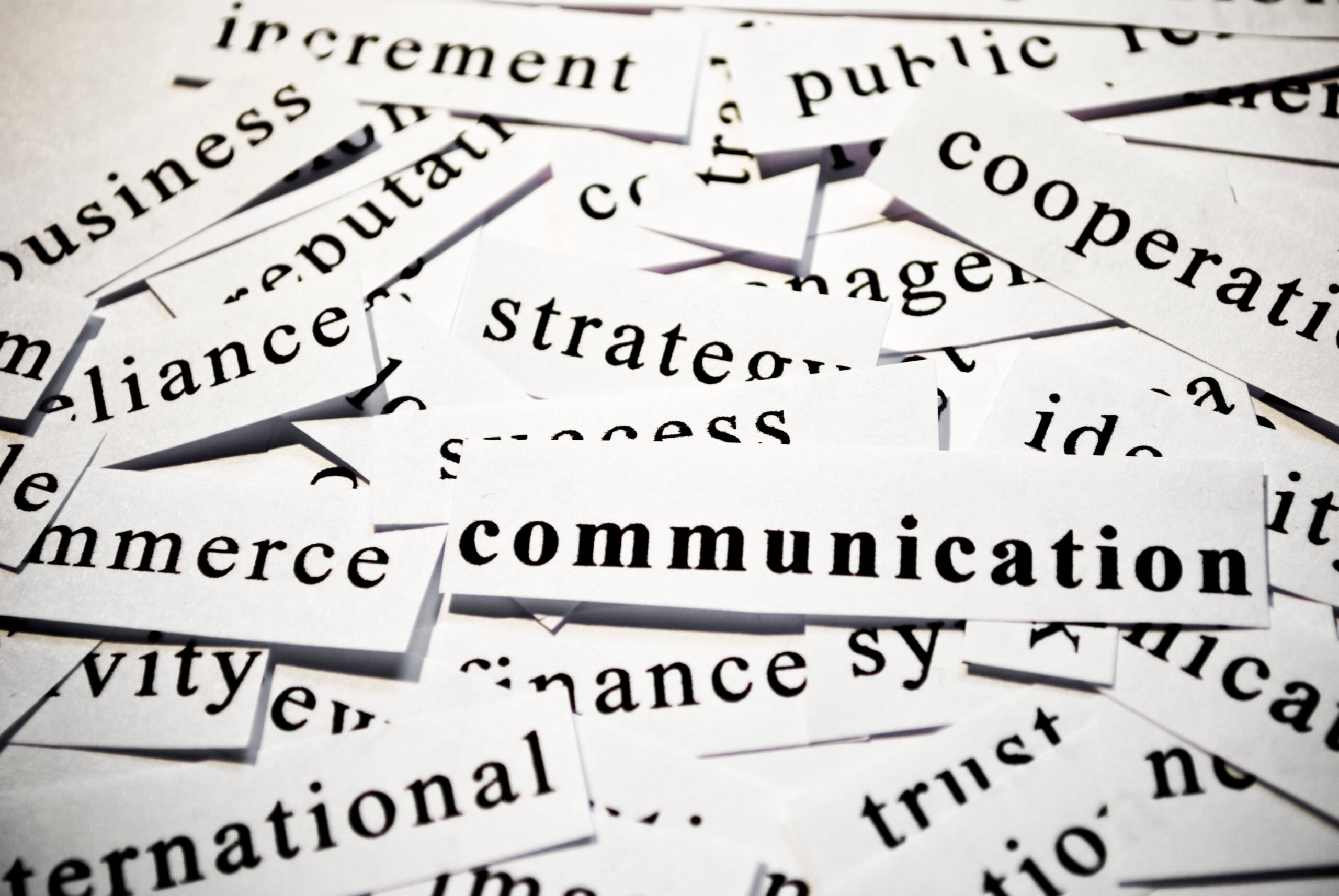 Communication. Concept of words related with business