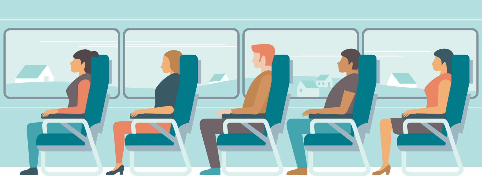 People sitting while traveling